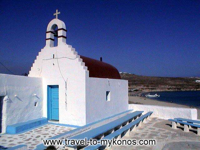 A picturesque chapel which is built near to Kalo Livadi beach.  